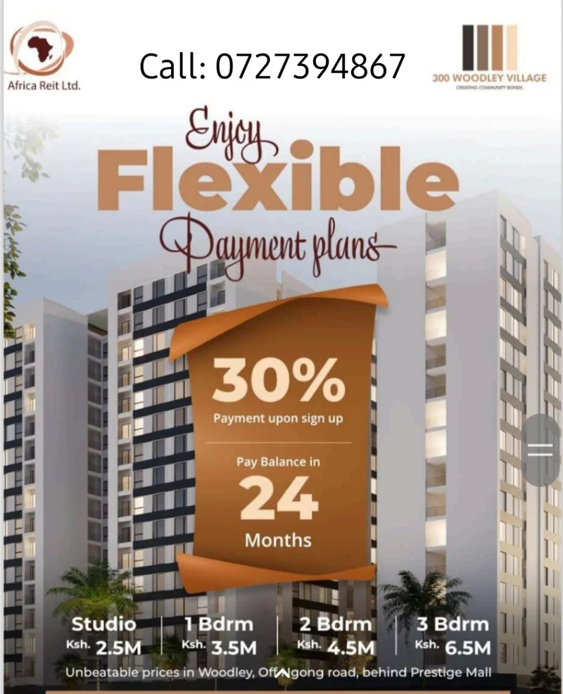 Studio, 1 & 2 bedroom apartments for sale in Kilimani, woodley