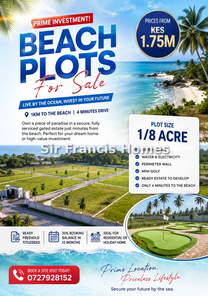 Land for sale in Diani