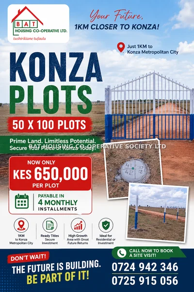 Land for sale in Konza City
