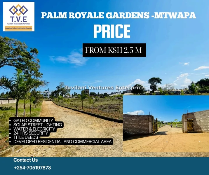 Land for sale in Mtwapa