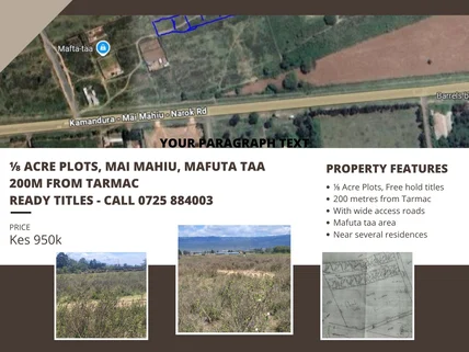 Land for sale in Mai Mahiu, Nakuru County