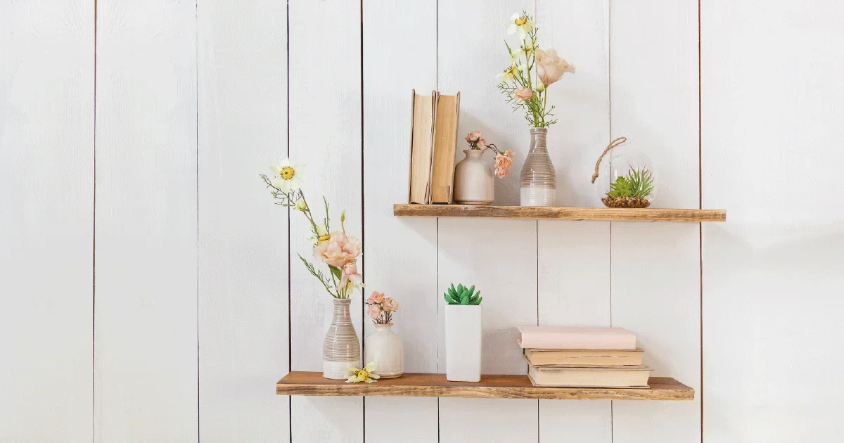 shelf with books in the sitting room