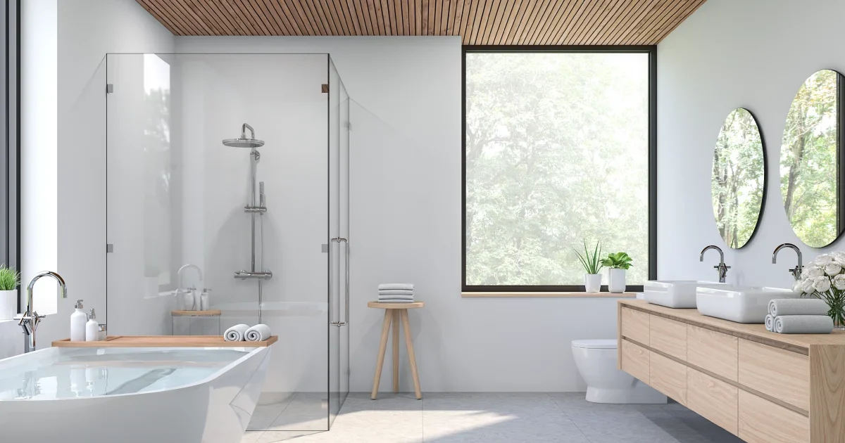 A white bathroom interior can set a pampering mood