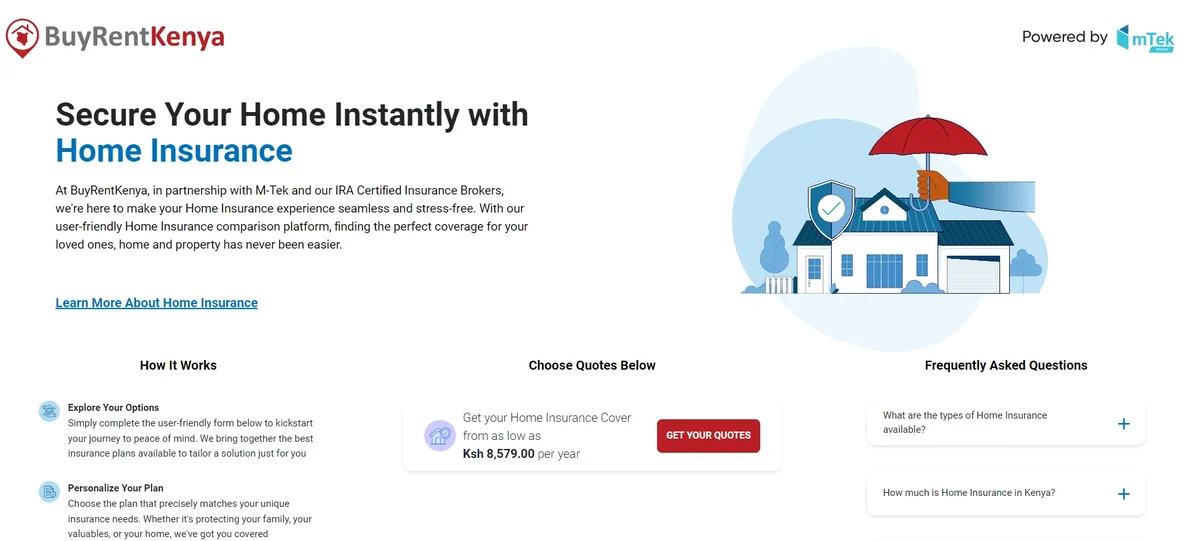 BuyRentKenya, mTek, and GA Issurance sign a partnership agreement to sell home insurance digitally